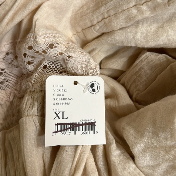 NWT Free People X's and O's Midi Maxi Dress Lace Tiered Ruffle Summer Cream XL - Picture 8 of 11
